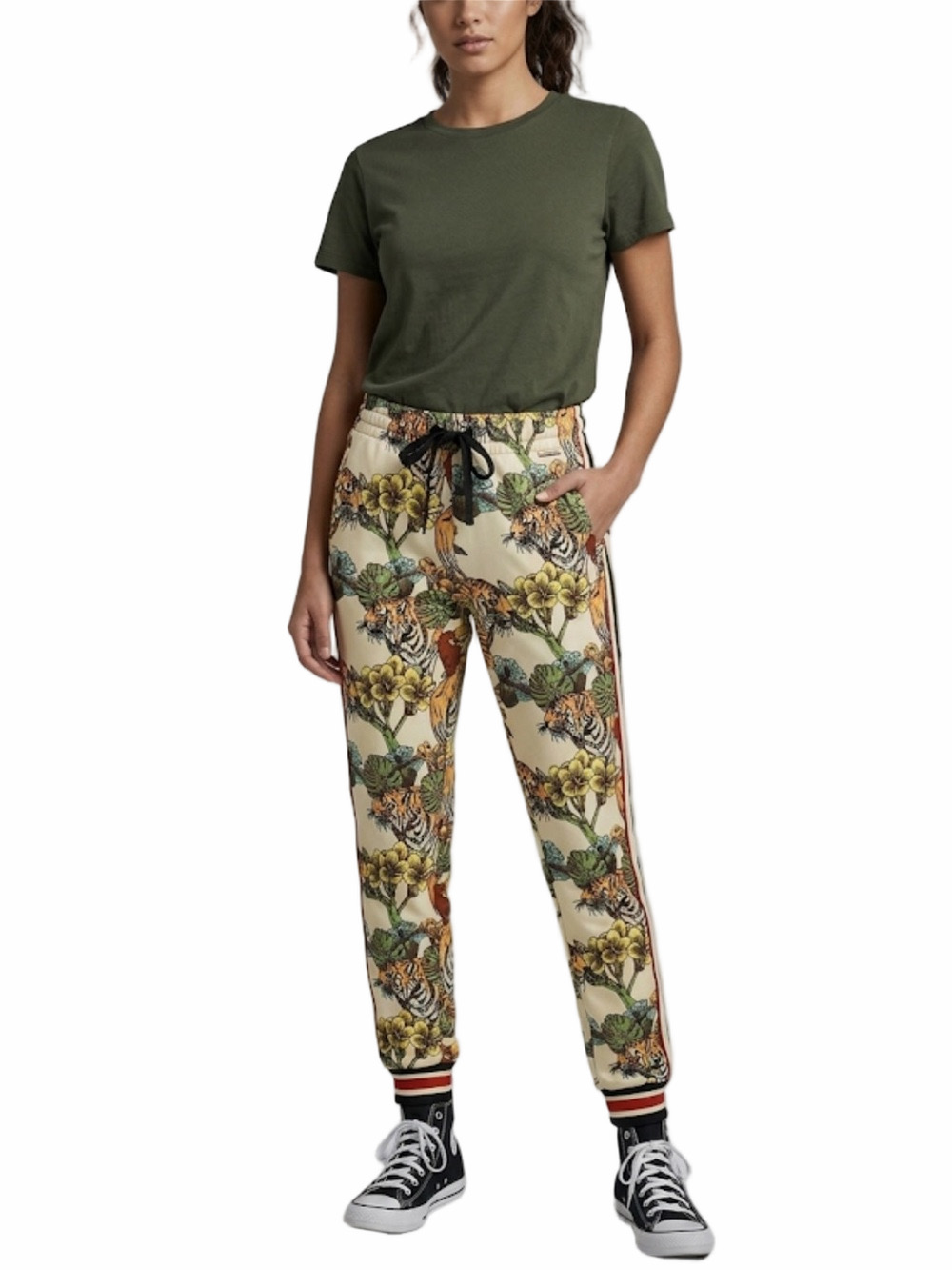 Track Pants - Victorious Lion floral Print Size Small